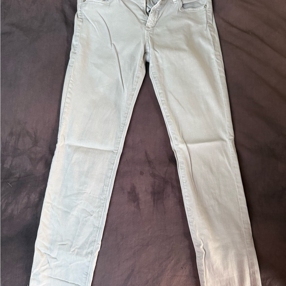 AG Adriano Goldschmied Stevie Ankle Slim Straight Jeans - Light Khaki